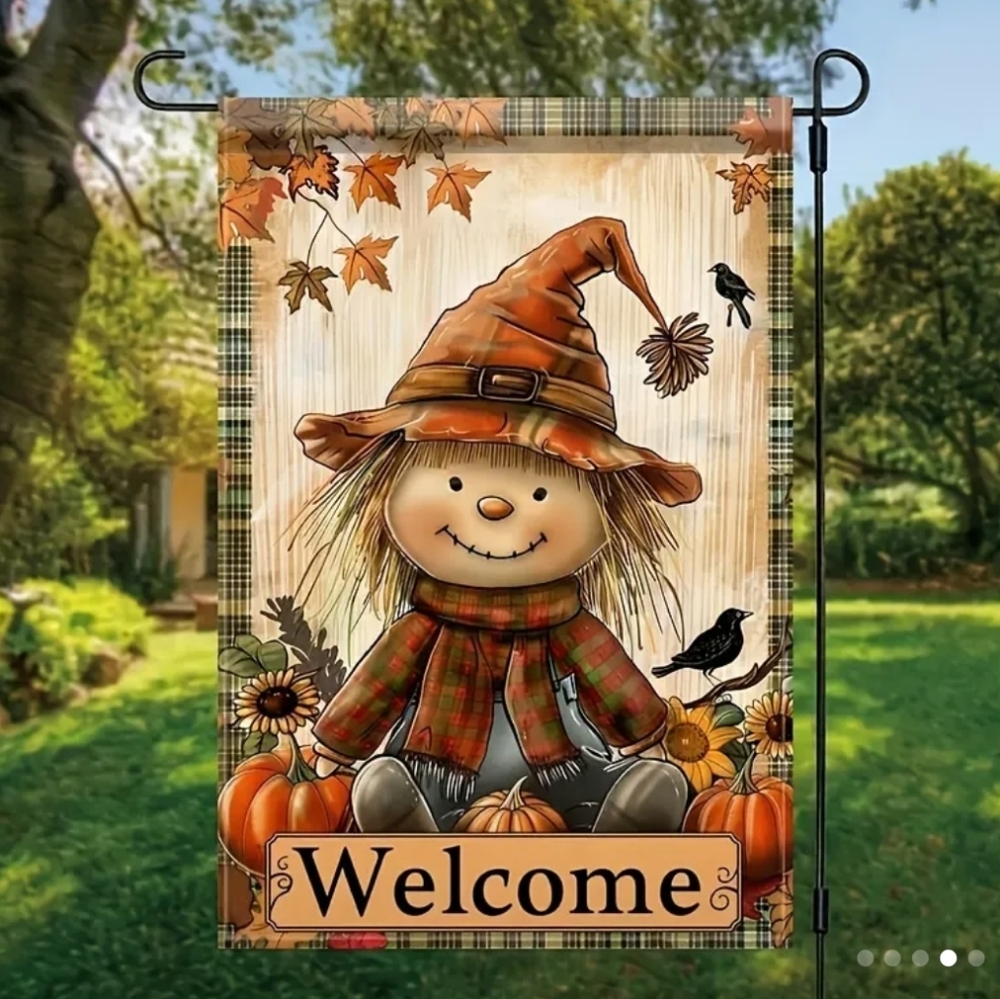 Autumn Scarecrow Welcome Garden Flag. NIP